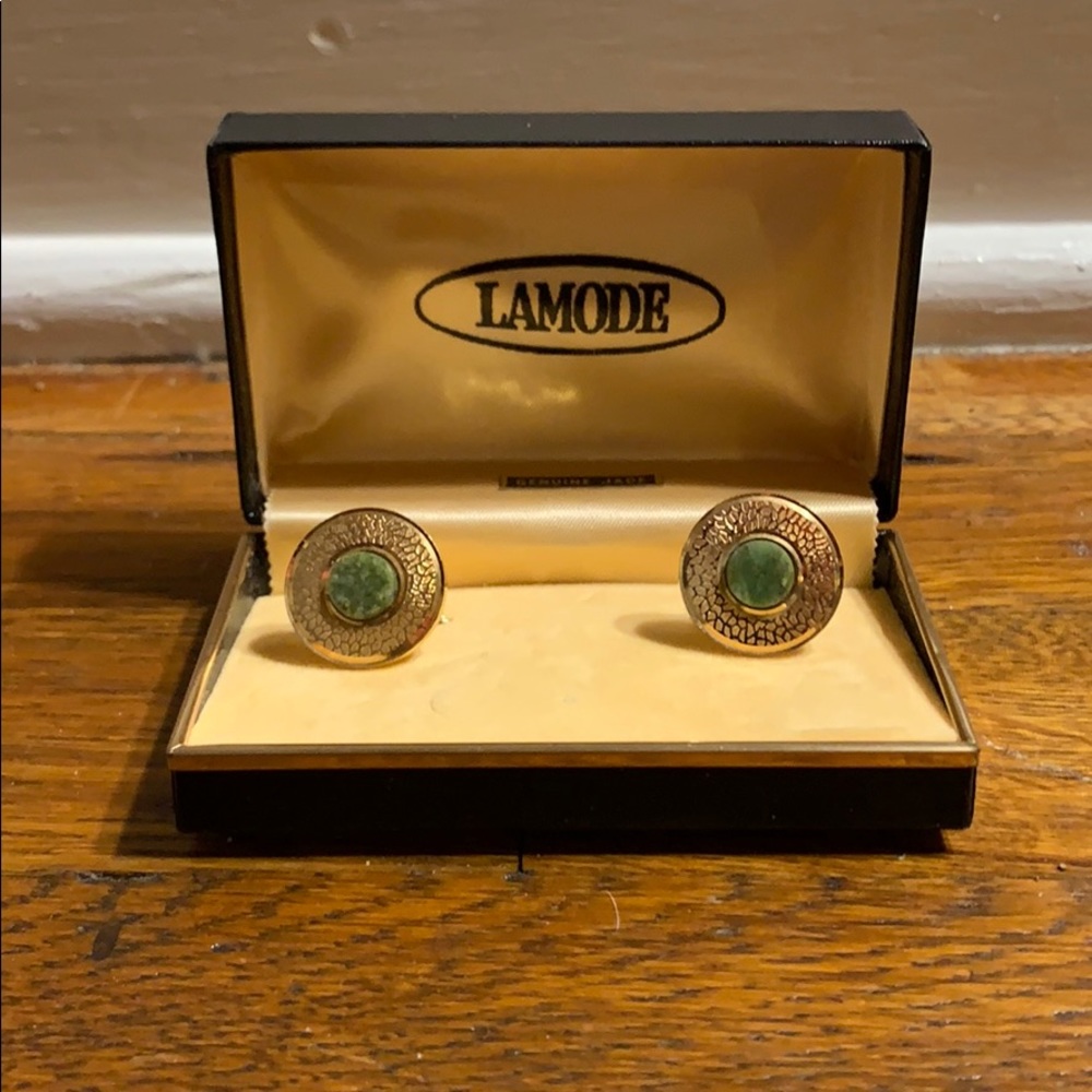 Genuine Jade Lamode cuff links